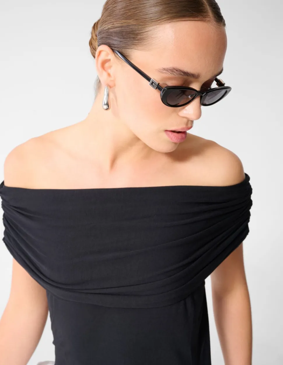 Off Shoulder Top Zwart