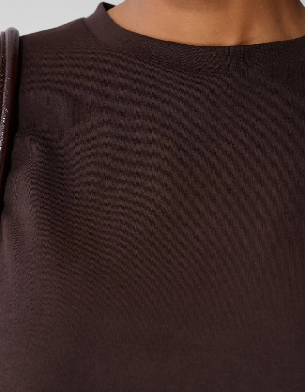 Oversized Basis T-shirt Donkerbruin