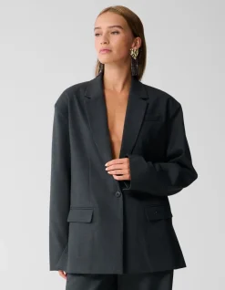 Oversized Blazer Donkergrijs