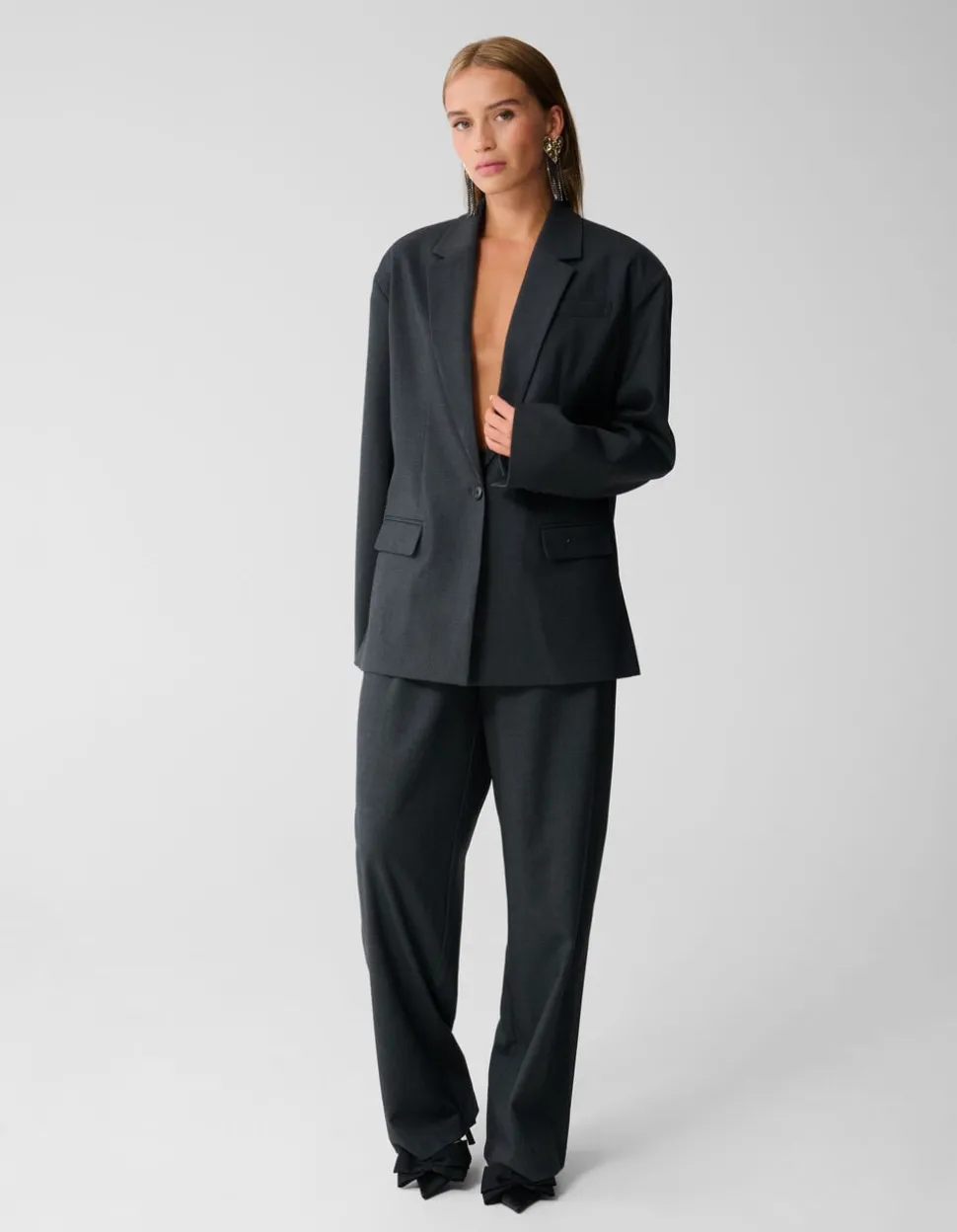 Oversized Blazer Donkergrijs