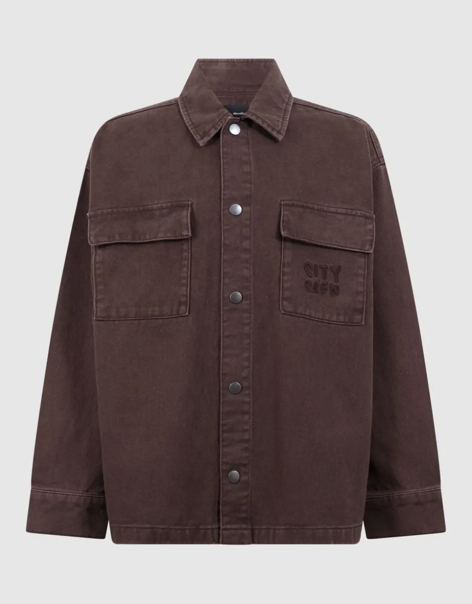 Oversized Denim Overshirt Donkerbruin