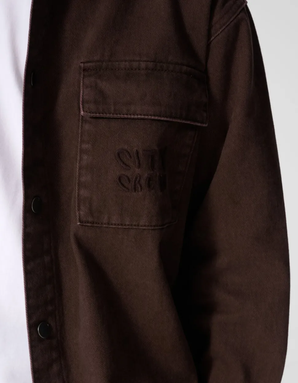 Oversized Denim Overshirt Donkerbruin