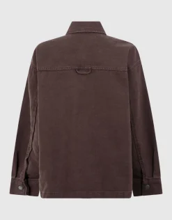 Oversized Denim Overshirt Donkerbruin