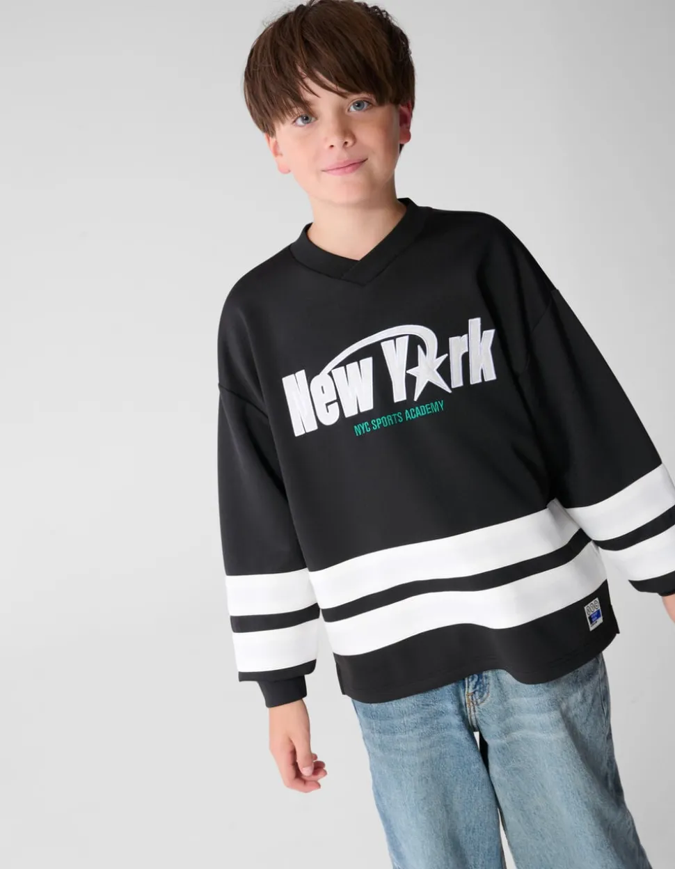 Oversized Fit Artwork Sweater Zwart