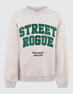 Oversized Fit Artwork Sweater Lichtgrijs