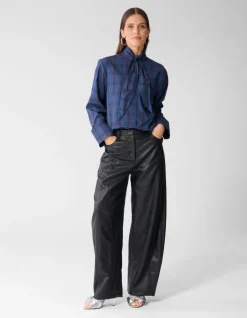 Oversized Fit Scarf Blouse Blauw