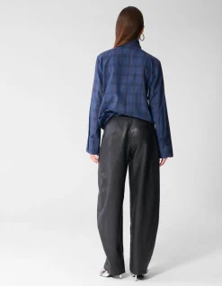 Oversized Fit Scarf Blouse Blauw