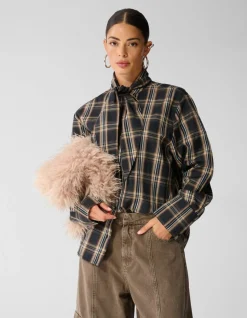 Oversized Fit Scarf Blouse Bruin