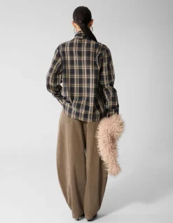 Oversized Fit Scarf Blouse Bruin