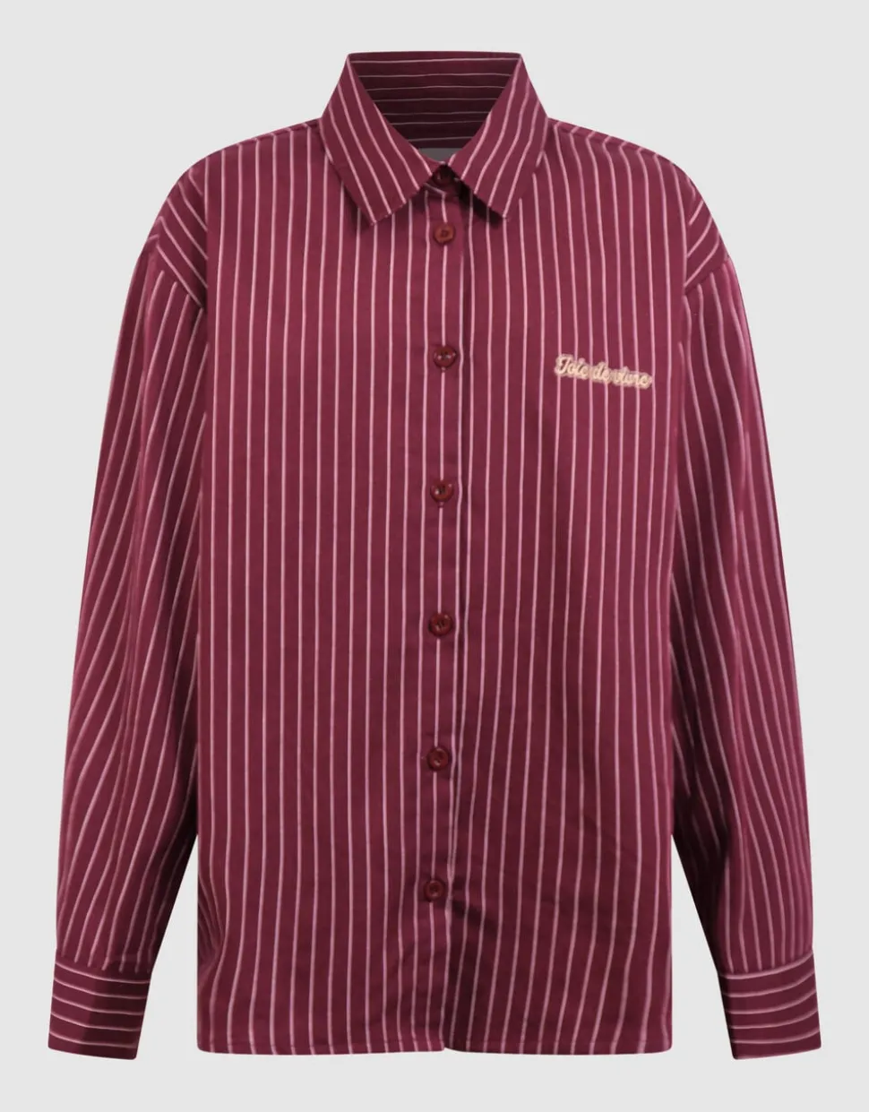 Oversized Lace Pinstripe Blouse Donkerrood