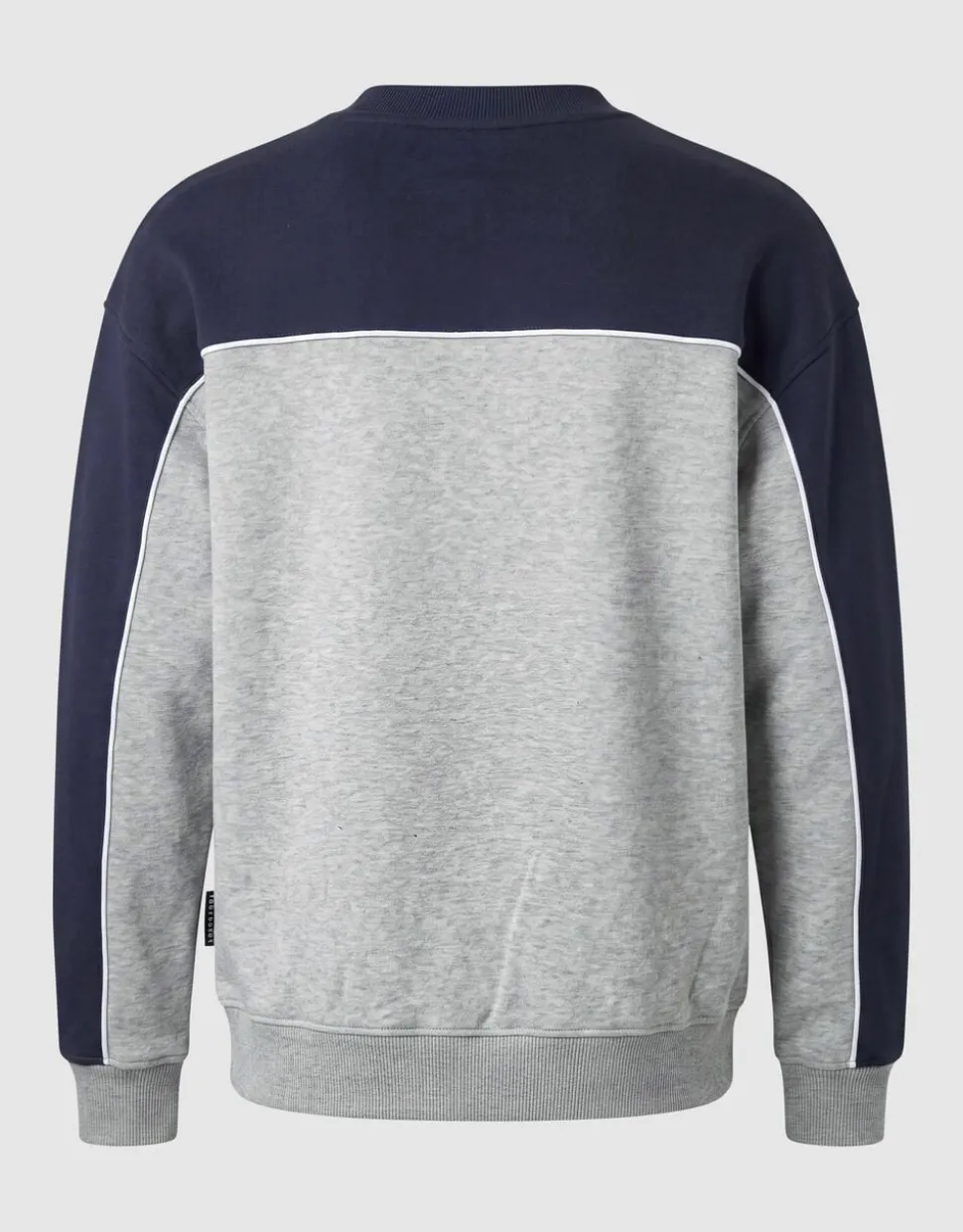 Oversized Piping Sweater Grijs/Donkerblauw