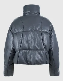 Oversized Puffer Jack Donkergrijs