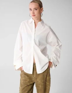 Oversized Ring Cuff Blouse Wit
