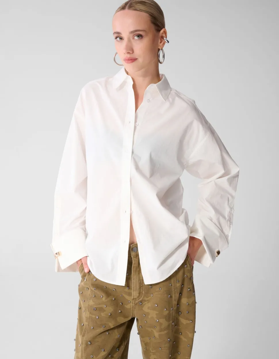 Oversized Ring Cuff Blouse Wit