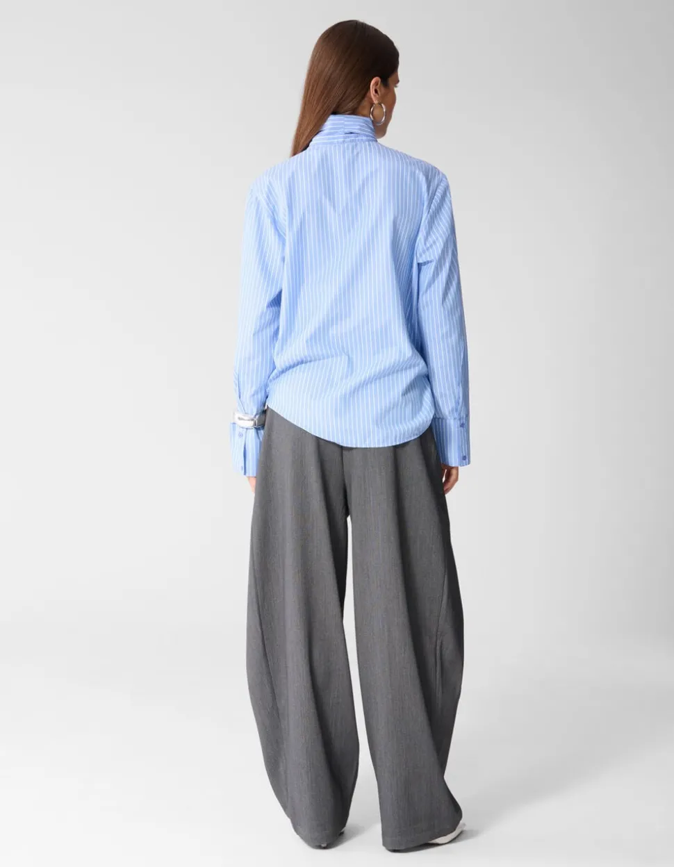 Oversized Scarf Blouse Lichtblauw