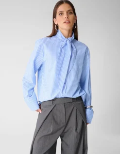 Oversized Scarf Blouse Lichtblauw