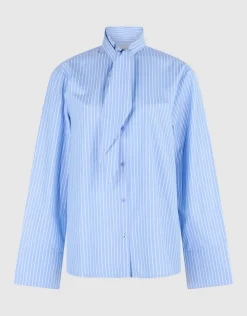 Oversized Scarf Blouse Lichtblauw