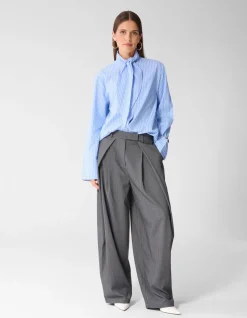 Oversized Scarf Blouse Lichtblauw