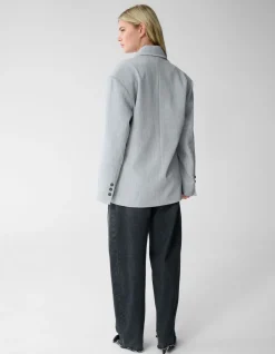 Oversized Shoulder Blazer Lichtgrijs