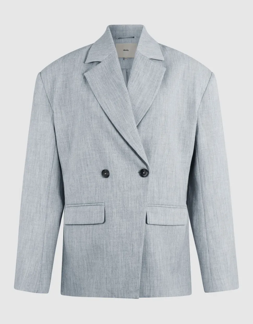 Oversized Shoulder Blazer Lichtgrijs