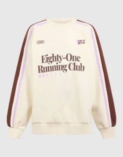 Oversized Sporty Sweater Gebroken Wit