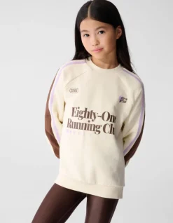 Oversized Sporty Sweater Gebroken Wit