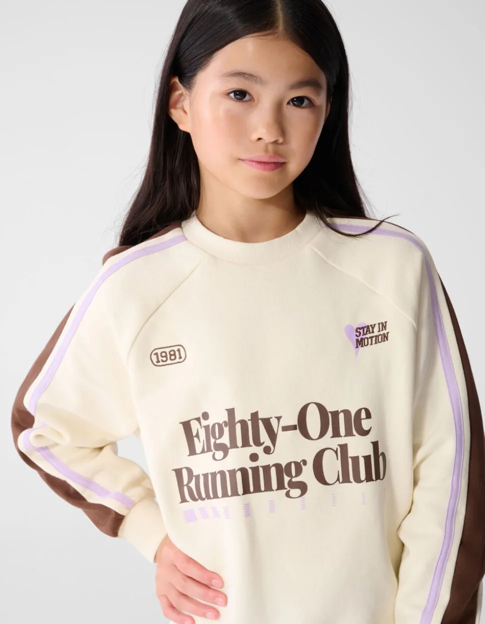 Oversized Sporty Sweater Gebroken Wit