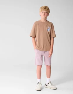Oversized Sun Artwork T-shirt Lichtbruin