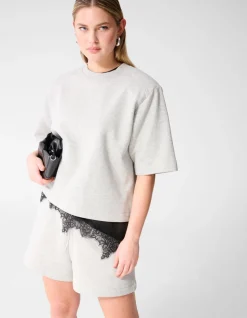Oversized Sweat T-shirt Lichtgrijs