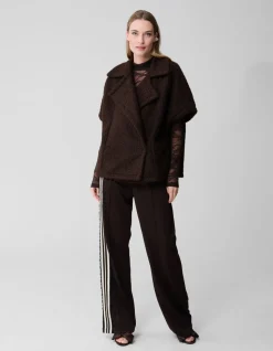 Oversized Teddy Gilet Donkerbruin