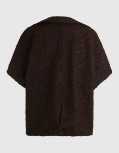 Oversized Teddy Gilet Donkerbruin