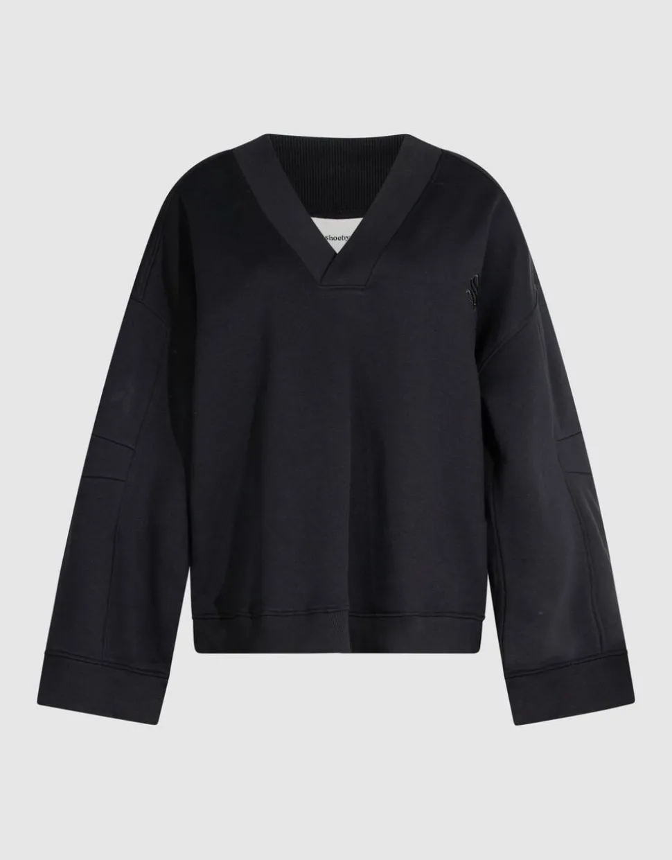 Oversized V-hals Sweater Zwart