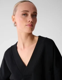 Oversized V-hals Sweater Zwart
