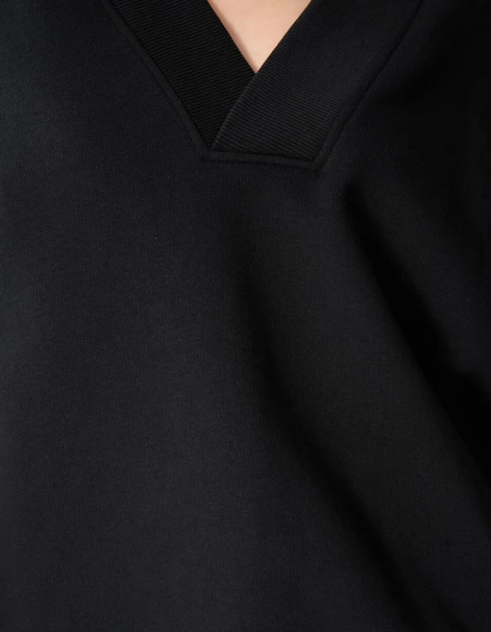 Oversized V-hals Sweater Zwart