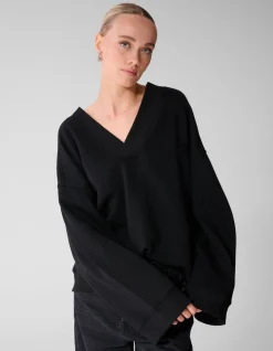 Oversized V-hals Sweater Zwart
