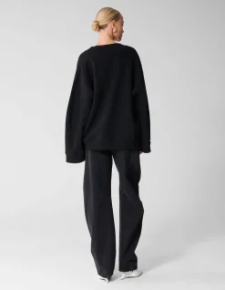 Oversized V-hals Sweater Zwart
