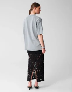 Oversized Washed T-shirt Lichtgrijs