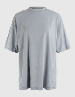 Oversized Washed T-shirt Lichtgrijs