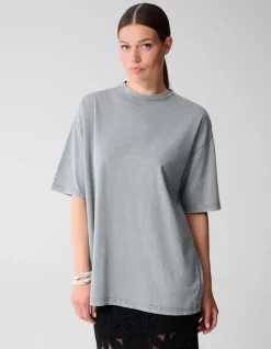Oversized Washed T-shirt Lichtgrijs