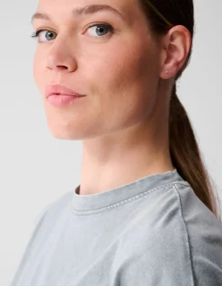 Oversized Washed T-shirt Lichtgrijs