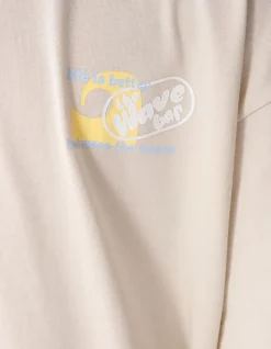 Oversized Waves Artwork T-shirt Beige
