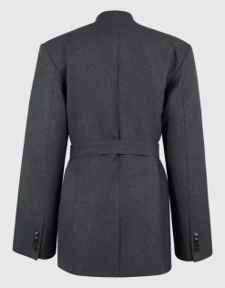Oversized Wrap Blazer Donkergrijs By Lonneke