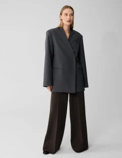 Oversized Wrap Blazer Donkergrijs By Lonneke