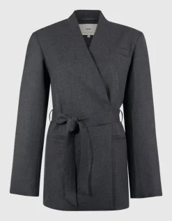 Oversized Wrap Blazer Donkergrijs By Lonneke