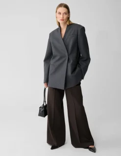 Oversized Wrap Blazer Donkergrijs By Lonneke