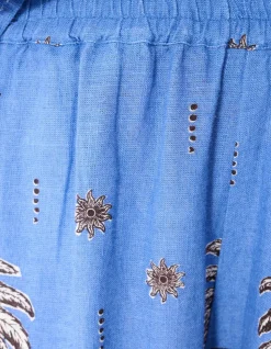 Palm Print Short Blauw