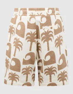 Palm Print Short Gebroken Wit