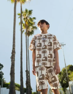 Palm Print Short Gebroken Wit