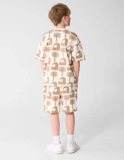 Palm Print Short Gebroken Wit