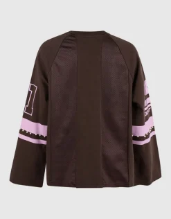 Parel Mesh Longsleeve Donkerbruin